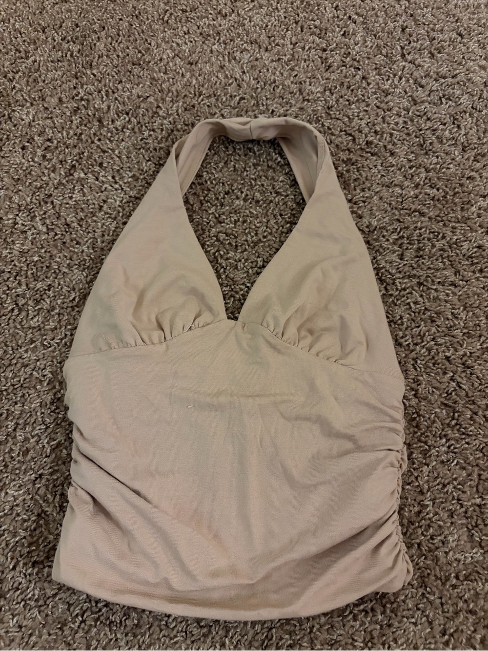 gaze Neutral Beige Halter Tank Top